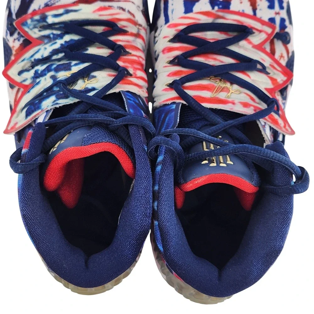 Nike‎ Kybrid S2 Tie Dye USA Red White Blue Gold Basketball Shoes 6.5Y CV0097-400